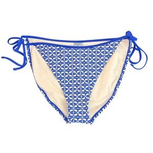 Shade & Shore NWT Women’s Blue and White Tie-Side Bikini Bottom Size XL (16)